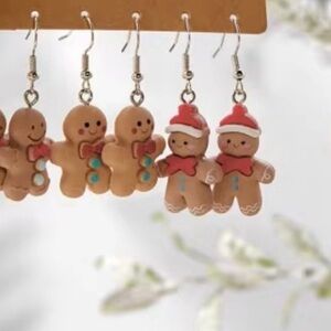 Gingerbread  Christmas Earrings Set